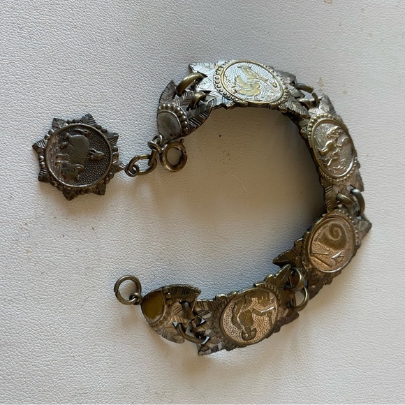 Sterling Silver Spanish Symbols artifacts historical bracelet - Picture 5 of 8